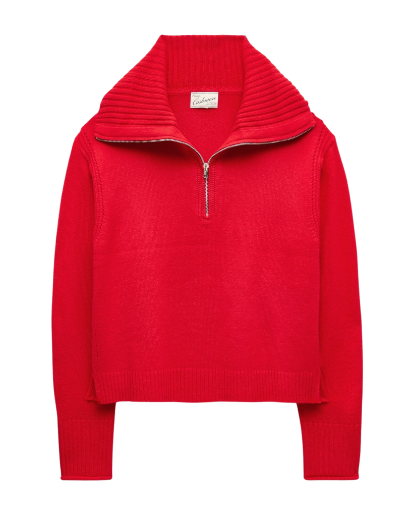 Cashmere quarter zip sweater