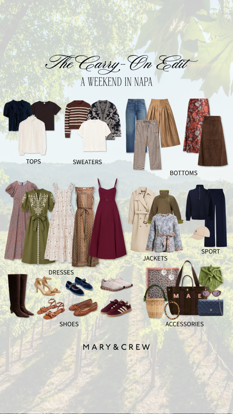 What to Pack for a Weekend in Napa Valley: The Carry-On Edit