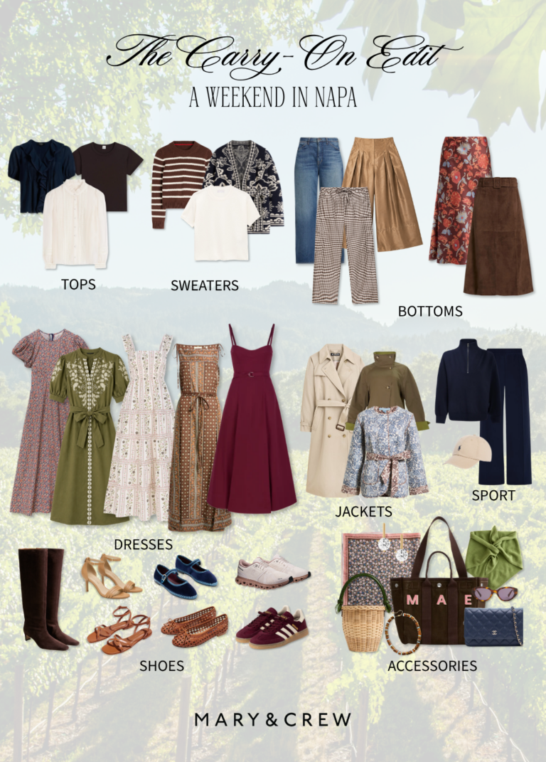 What to Pack for a Weekend in Napa Valley: The Carry-On Edit